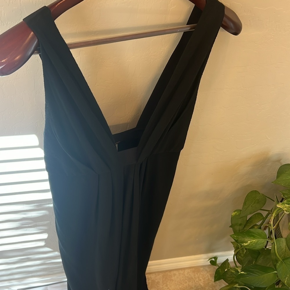 Free people Heidi Linen Blend Maxi dress, black, plunging neckline, sz S - Picture 11 of 13